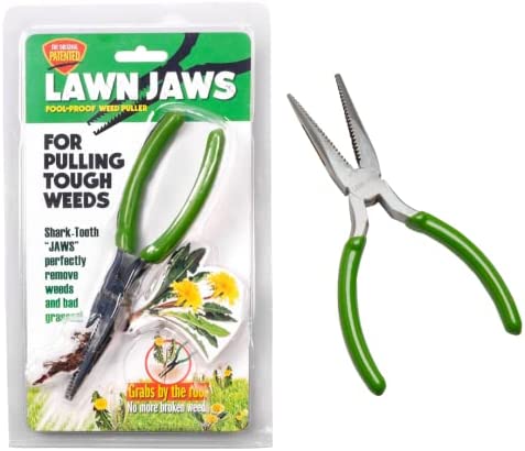 Lawn Jaws The Original Sharktooth Weed Puller Remover Weeding & Gardening Tool Weeder – Pull from The Root Easily!- Great Gardening