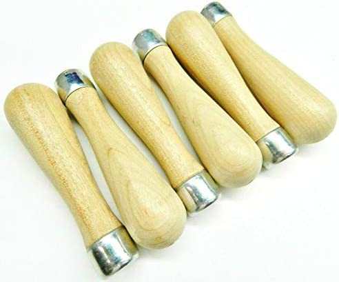 Lutz Skroo-Zon File Handles Wood # 5 for 8″ Files 6 Pieces Self Threading USA