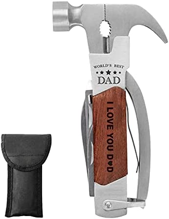 MayAvenue Hiking All in One Survival Hammer, Multifunctional Hammer Tool Equipment Accessories for Men Dad Father Grandpa Father’s Day Birthday Christmas Gift Stocking Stuffers (I Love You Dad)