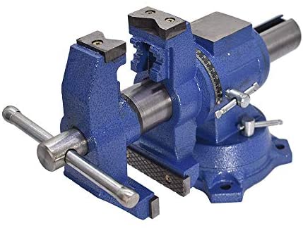 Multipurpose Vise Bench Vise Heavy Duty Multi-Jaw Vise 360-Degree Rotation Clamp on Vise with Swivel Base and Head for Clamping Fixing Equipment Home or Industrial Use (4 inch)