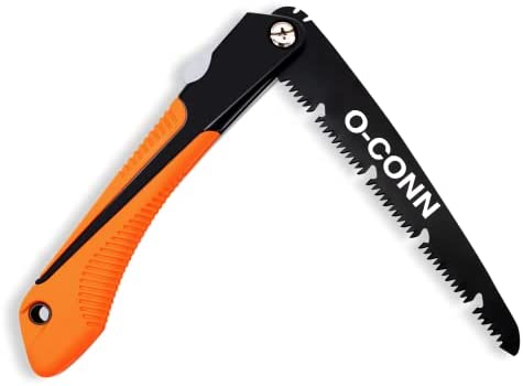 O-CONN Folding Saw, 8 Inch Blade Hand Saw with Triple Cut Teeth Quality SK-5 Steel, Compact Design Pruning Saw for Tree Trimming Branch Wood Cutting Camping Gardening Hunting