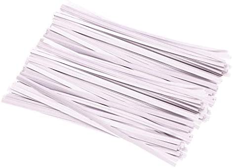 ONLYKXY 1000 Pieces Kraft Paper Twist Ties, Paper Twist Ties, Bread Twist Ties, Candy Ties for Bags, 6 Inch, White