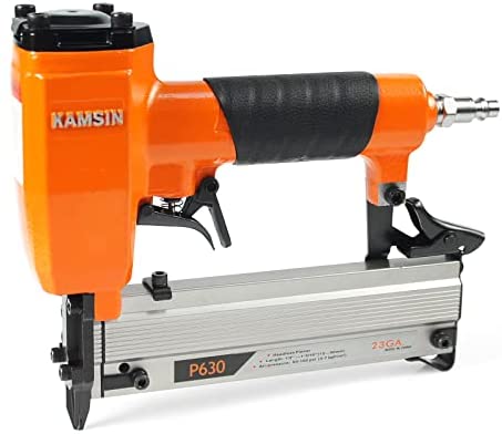 P630 23 Gauge Pneumatic Pin Nailer-3/8-inch to 1-3/16 -inch(10-30mm) Pin Nails, Headless Pinner with Trigger Safety for Cabinet, Windows, Doors, and Woodworking (kamsin P630)