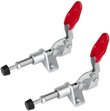 POWERTEC 20323 Push/Pull Quick-Release Toggle Clamp 301A – 100 lbs Holding Capacity w Rubber Pressure Tip, 2PK
