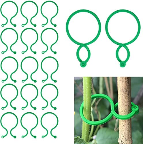 Plant Support Clips Plant Twist Clips 50pcs,Heavy Duty Vegetables Tomato Vine Flower Clips,Tomato Plant Clips for Climbing Plants,Clips Plant Locks,Secure Plants and Make Grow Upright Healthier