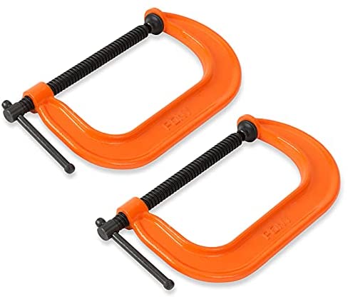 Pony 6-in C-Clamp Set, Clamps for Woodworking,1200lbs Load Limit, Ideal for most DIY, Woodworking and Household Clamping Projects-2 Pack