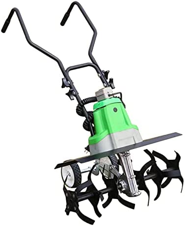 QILIN Electric Garden Tiller/Cultivator, Small Rotary Tiller, Tillage Width 40CM, Tillage Depth 25CM, Green, Without Battery and Charger