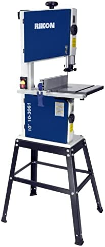 RIKON 10-3061S 10” Deluxe Bandsaw with Stand, 1/2 HP Motor, 2 Blade Speeds and Spring Loaded Tool-Less Guide System