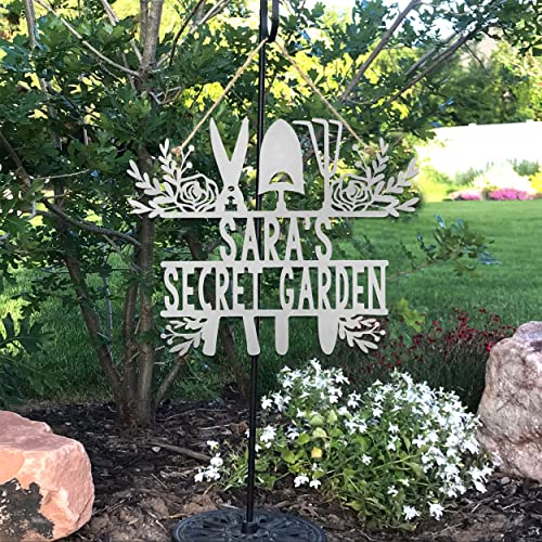 ROCC RUSTED ORANGE CRAFTWORKS CO. Find Me In The Garden Custom Sign (12″ Pitchfork Swirl)-garden signs decorative outdoor-personalized garden signs-outdoor signs-custom outdoor signs-gardening decor