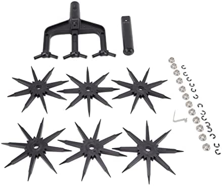 Rotary Cultivator Set, 2 Uses Garden Claw Rolling Lawn Aerator with Long Spikes Removable Design Grass Repair and Seed Planting Tool for Reseeding Grass or Soil Mixing Landscape
