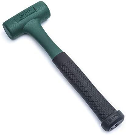 SATA 1 3/8″(35mm) Dead Blow Hammer, 14 oz.(400g) Head Weight and 10 1/4″(260mm) Length, with a Soft Green Impact-Absorbing Rubber Head – ST92901SC