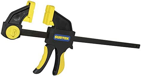 SURTEK Quick Clamp – 12″ Dual Function Rapid Grip Bar Clamp/Spreader with One-Handed Action & Quick Release Lever – 107097