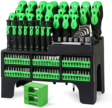 SWANLAKE GARDEN TOOLS 117PCS Magnetic Screwdrivers Set With Plastic Ranking,Tools For Men