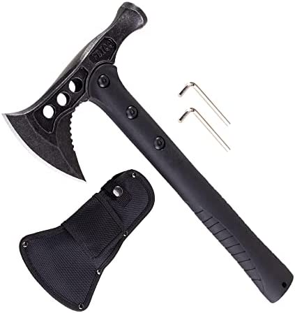 SYHGuo,3Generation Upgraded Throwing Axes and Tomahawks with Solid Handle are More Harder,Handle Will not Broken.Camping Hatchet with Sheath-Great for Outdoor Survival, Hiking and Bushcraft（12.5″）