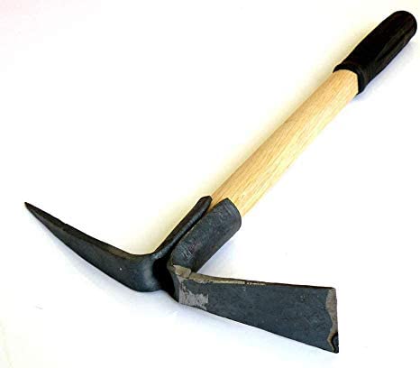 Solid Aim Tools Small Hand-Held Portable Garden Pick Mattock , Professional Pick Mattock Classic Digging Tool,Great for Cultivating and Weeding-Pickaxe with Wooden Handle ! All Forged #65 Extra Thickness Heavy Duty Steel Construction !