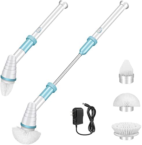Spin Scrubber, 360 Cordless Tub and Tile Scrubber, Multi-Purpose Power Surface Cleaner with 3 Replaceable Cleaning Scrubber Brush Heads for Tile, Floor, Bathtub,Kitchen, Pool