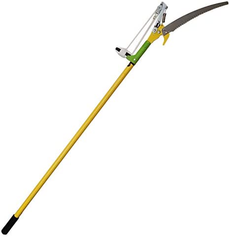 Telescopic Pole Pruner Tree/Shrub Saw & Lopper Long Reach Foot 9ft Extendable – Reach up to 15ft with arms