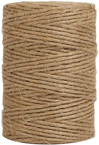Tenn Well Natural Jute Twine, 300Feet 2.32mm 6Ply Craft Jute Rope Heavy Duty Packing String for Gift Wrapping, Crafting and Gardening
