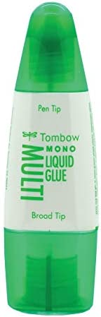 Tombow 62191 MONO Multi Liquid Glue, 0.88 Ounce, 1-Pack. Multi-Purpose Glue with Dual Tip Dispenser for Precise to Full Coverage Application