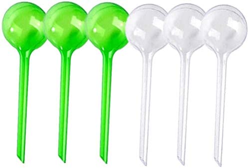 Uoeo 6 Pcs Plant Watering Bulbs Automatic Self-Watering Globes Garden Waterer Flower Water Drip Irrigationdevice Self Watering System(White&Green)