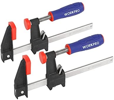 WORKPRO 6-Inch Steel Bar Clamps Set, 2-pack Quick-Release Clutch Style Bar Clamps, 600 Lbs Load Limit, for Woodworking, Metalworking, and DIY