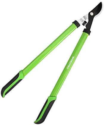 WORKPRO W151012 27 inch Bypass Lopper Pruners, Heat-Treated Steel Construction with Non-Stick Teflon-Coated Blades, Comfortable Nylon Grips, 3/4 inch Cutting Capacity (1 piece)