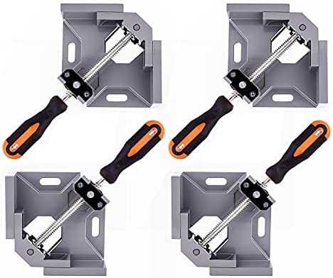 WYQYQ 4pcs Corner Clamp – Right Angle Clamp 90 Degree Wood Clamps For Woodworking, With Adjustable Swing Jaw Aluminum Alloy Frame Clamps, For Welding, DIY Woodworking.