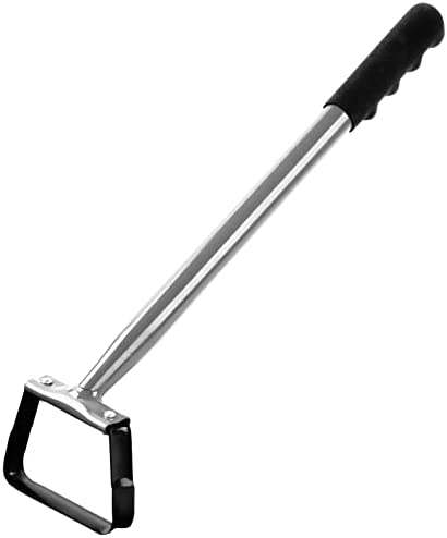 Walensee Mini Action Hoe for Weeding Stirrup Hoe Tools for Garden Hula-Ho with 14- Inch Scuffle Loop Hoe Gardening Weeder Cultivator, Sharp Durable Metal Handle Weeding Rake with Cushioned Grip, Grey