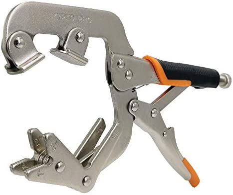 Welding Pipe Clamp 10-Inch Welding Pipe Plier, Fast Release, C-Clamp Locking with Large V-Pads, welding tools and accessories (1 Pack)