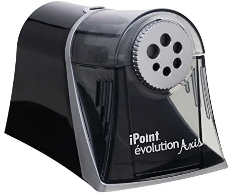 Westcott Electric iPoint Evolution Axis Heavy Duty Classroom Pencil Sharpener, Black and Silver