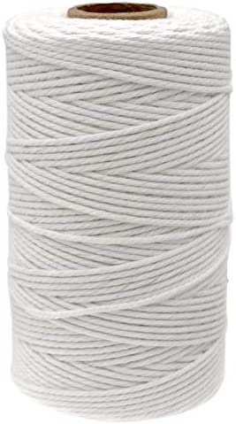 White String,100M/328 Feet Cotton String Bakers Twine,2MM Kitchen Cooking String Twine,Cotton Butcher’s Twine String for Meat and Roasting,Packing String for DIY Crafts and Gift Wrapping,Garden Twine