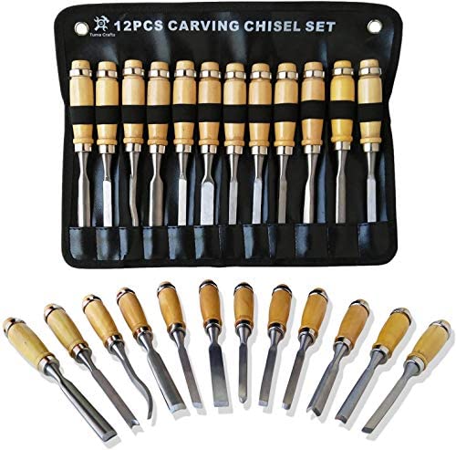 Wood Carving Chisels Sets – 12 Pcs, DIY Wood Carving Kit for Beginners, Sharp Woodworking Tools, Ideal for Beginners Gift