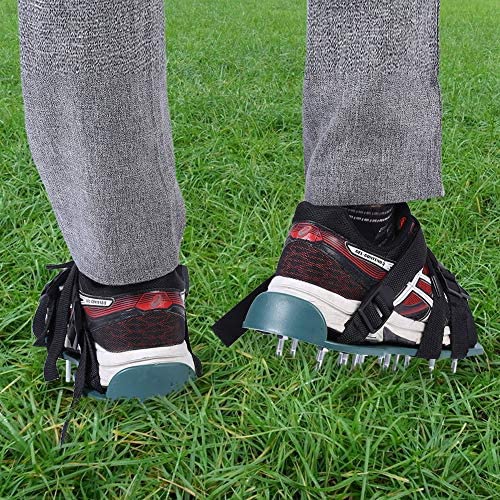 Worii Lawn Spike Sandals, Lawn Sandals, Adjustable Good Toughness with Straps and Adjustable Buckles Quality Pp Plastic Loosening Aerator Spiked Shoes, for Lawn(4 Straps)