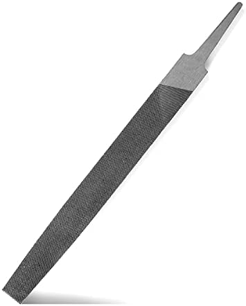 XAQISHIRE 8″ Flat Medium Cut File, Double Cut Teeth, Made of High Carbon Steel, Single Hand File Without Handle, Suitable for Shaping Metal, Wood, etc.