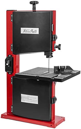 XtremepowerUS 9″ inch Pro Benchtop Band Saw Stationary Adjustable Angle Woodworking 2,340FPM Bandsaw w/Dust Port, Red