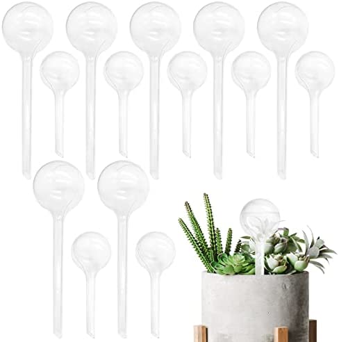 Xuyyicao 14 Pcs Automatic Watering Globes,Clear Plant Watering Bulbs,Self-Watering Globes Plastic Balls for Plant,Garden,Indoor Outdoor Decoration(2 Size)