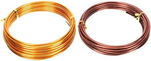 YARNOW Aluminum Bonsai Training Wire: Outdoor Plant Cable 2.5mm 5m Total 4 Pcs for Holding Bonsai Golden Brown