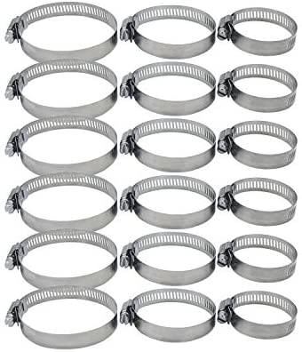 YONGXUAN Adjustable Stainless Steel Worm Gear Hose Clamps Water Pipe Clamps Assortment Kit 18 Piece