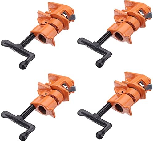 Y&Y Decor 4 PACK 3/4″ Wood Gluing Pipe Clamp Set Heavy Duty PRO Woodworking Cast Iron