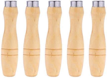 Yardwe 5pcs Wooden Handle for File Cutting Tool Craft(8 Inch)
