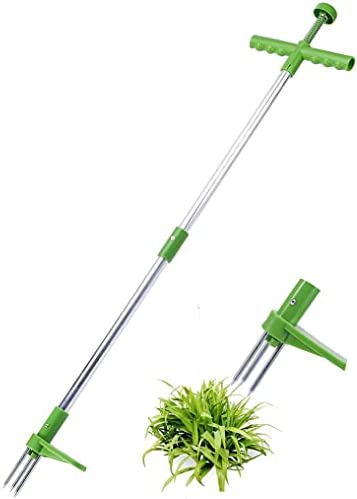Yisska Weed Puller, Stand Up Weeder Hand Tool,Manual Weeder with 3 Claws,Long Handle Garden Weeding Tool,Weed Puller for Dandelion, Standup Weed Root Pulling Tool and Picker (A)