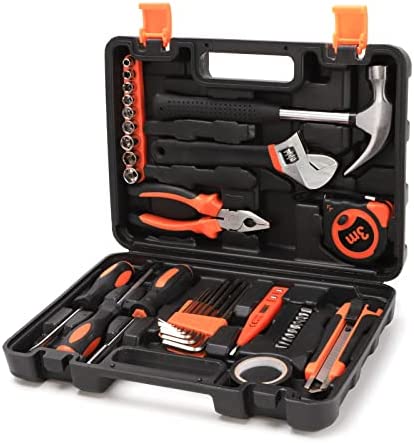 Yougfin 38-Piece Tool Kit, General Household Auto & Hand Tool Sets with Easy Carrying Storage Case, Ideal for Home Repairing & Maintenance
