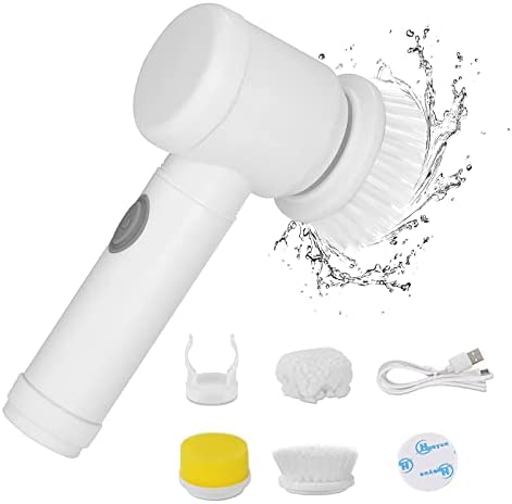 ZaneForest Electric Spin Scrubber , Electric Cleaning Brush with 3 Brush Heads,Bathroom Rechargeable Scrub Brush,Shower Scrubber for Cleaning丨Wall/Bathtub/Toilet/Window/Kitchen/Sink/Dish/Grout