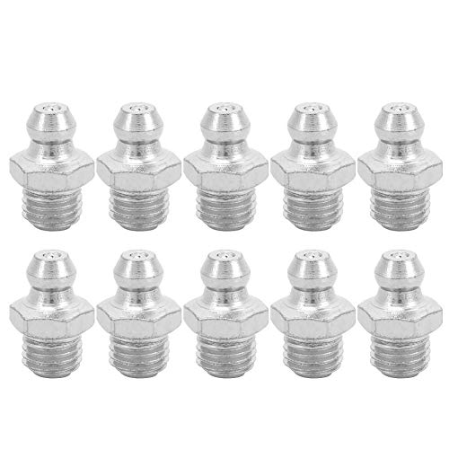 10PCS Metal Replacement Grease Tip Nozzle Fitting Nipple Grease Gun Lubrication Parts (#01 M6 Straight)