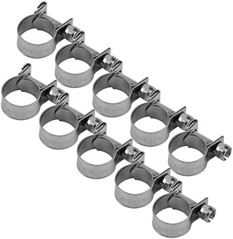 10pcs All Stainless Steel Mini Fuel Line Pipe Hose Clamp Clip 6mm-20mm Optional Size (13-15mm)