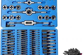 110 Piece Combination Tap and Die Set Alloy Steel 55°- 60° Metric Tools with Carrying Case + Free Glove Amazing Tour