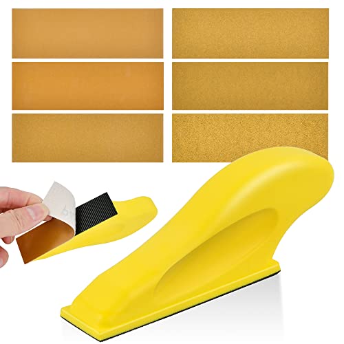 176 PCS Detail Sander Kit, Akamino Micro Sander for Small Projects, Mini Handle Sanding Tools for Wood, Assorted Sandpaper of 60/80/ 120/180/ 240/400/600 Grit for DIY Crafts Polishing Sanding