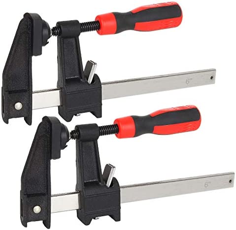 2 PCS Bar Clamps for Woodworking 6 Inch, Steel Bar Clamps Heavy Duty Release Quickly Wood Clamps, F Clamp Quick Clamps with 150lbs Load Limit