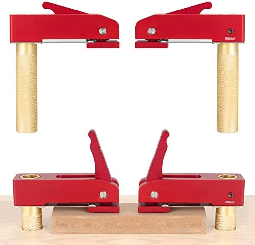 2 Pack Woodworking Fast Hold Down Bench Dog Clamp, Adjustable Woodworking Desktop Quick Acting Hold Down Clamp Fixed Clip for 19/20mm Dog Hole (19mm)