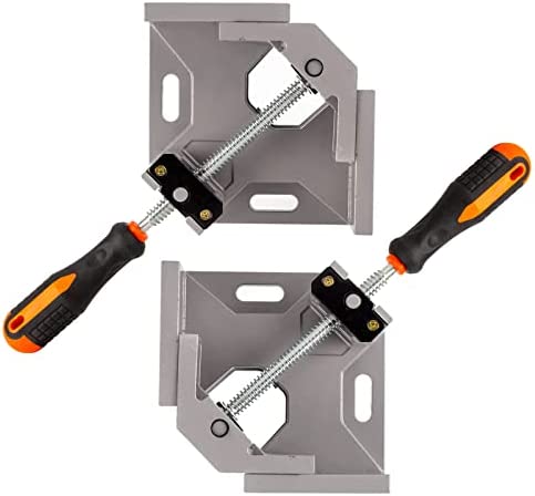2pcs Corner Clamp – Right Angle Clamp 90 Degree Wood Clamps For Woodworking, With Adjustable Swing Jaw Aluminum Alloy Frame Clamps, For Welding, DIY Woodworking